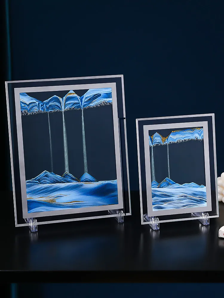 TFixol Cadre d'Art de Sable Dynamique 3D - Présentoir Rond en Verre pour Décoration de Maison, Bureau Ou Bureau - 12 Pouces Rouge