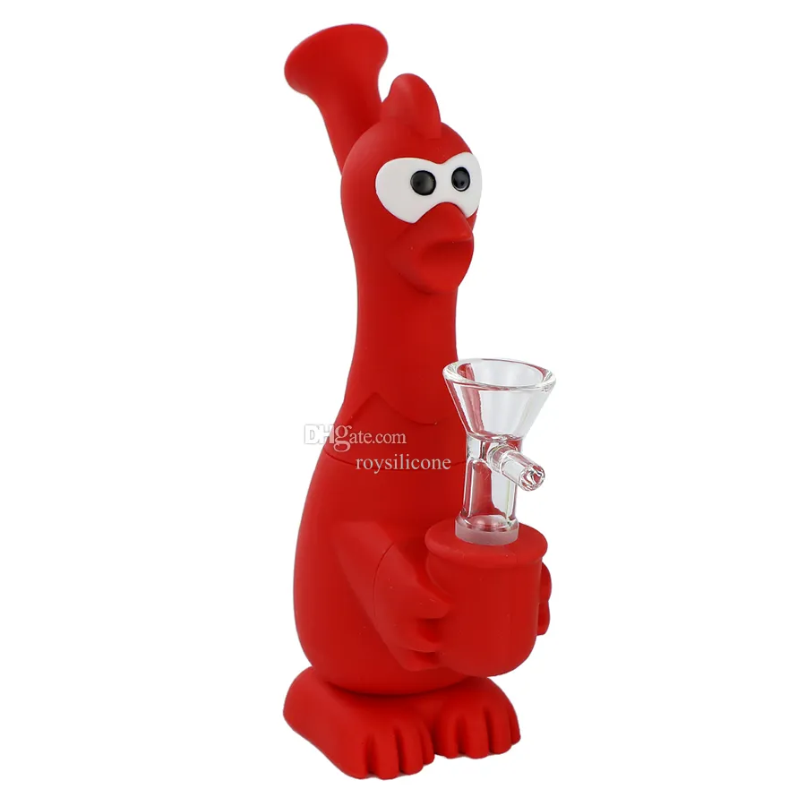 Accessoires pour fumeurs silicone tuyau d'eau de poulet hurlant style unique fumée narguilés dab rig narguilé bongs