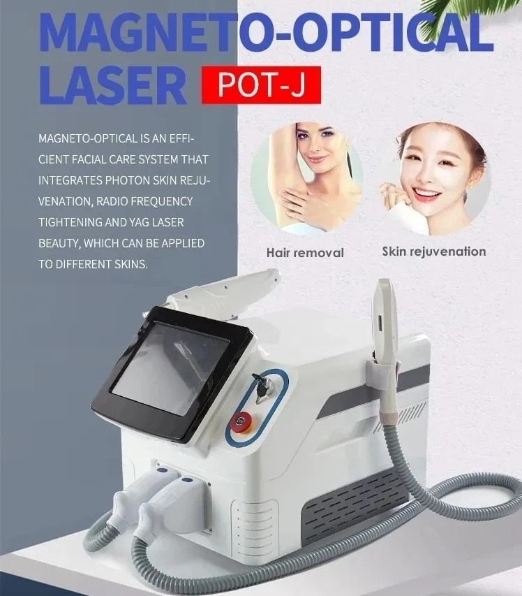 2 in 1 OPT Picosecond RF Equipment Laser Picolaser Potente macchina portatile per la depilazione laser IPL
