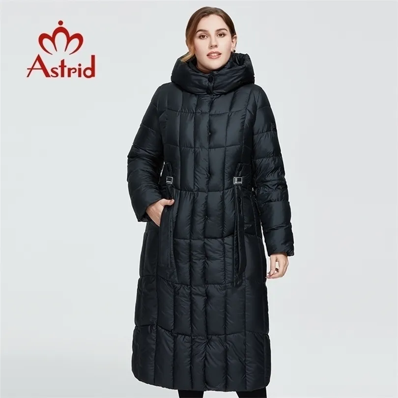 Womens Down Parkas Astrid Winter Womens Coat Women Long Warm Parka Plaid Fashion Tjock Jacket Huva stora storlekar Kvinnliga kläder 9546 220929