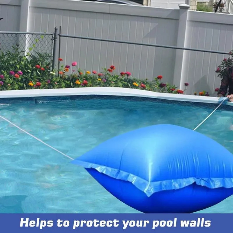 Oreiller 4x4ft piscines flottantes prévenir la décoloration oreillers d'air d'hiver multifonctions durables baignoires carrées portables