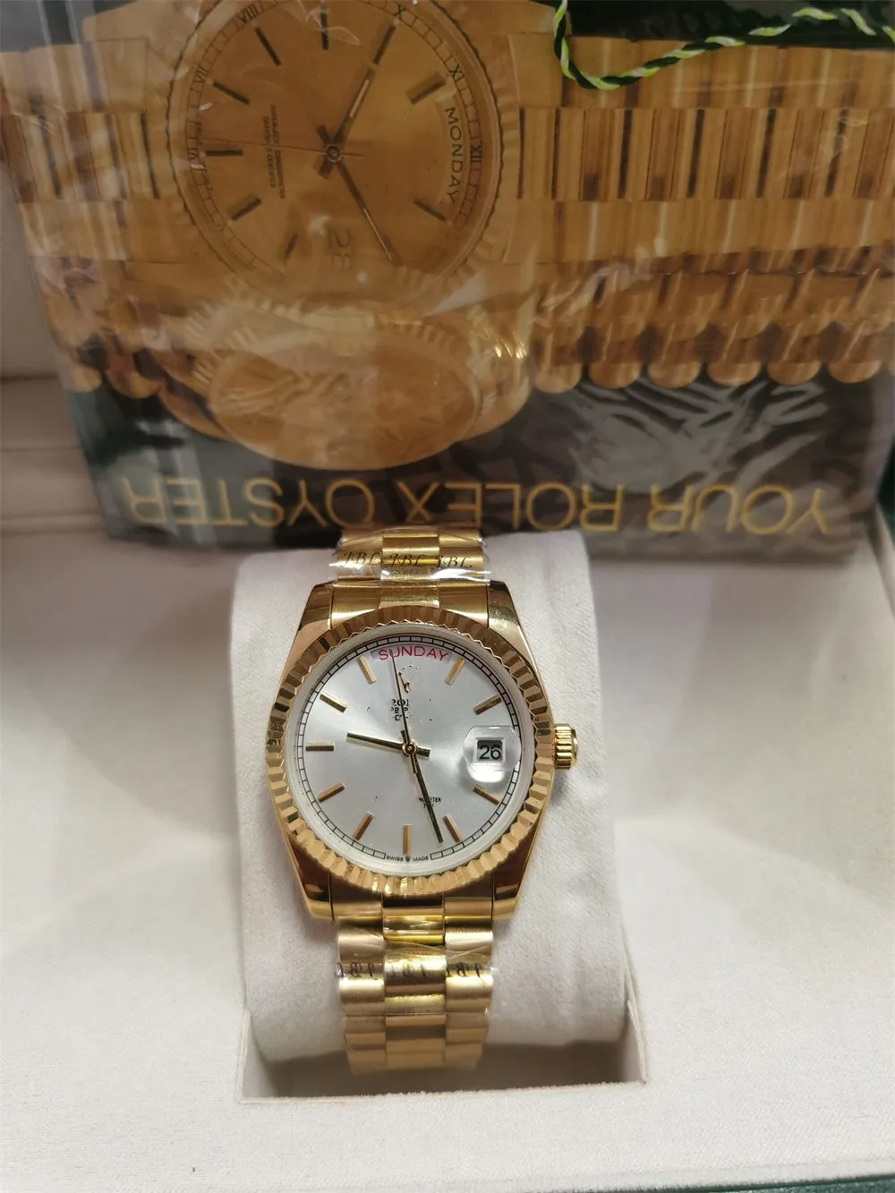 con scatola originale Movimento da 41 mm Orologio meccanico automatico Orologio da polso luminoso impermeabile da donna con lunetta in acciaio inossidabile con diamanti da donna