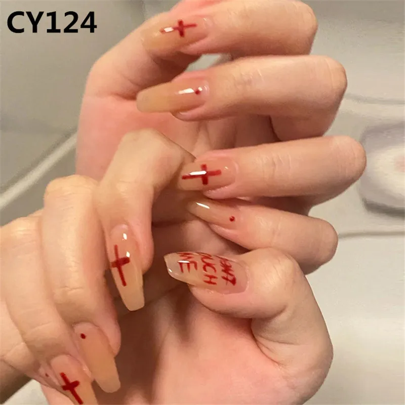 48-tlg. Halloween-Nagelset – Spinnennetz & Schädel-Design – Künstliche Nägel Zum Aufkleben, Verschiedene Größen