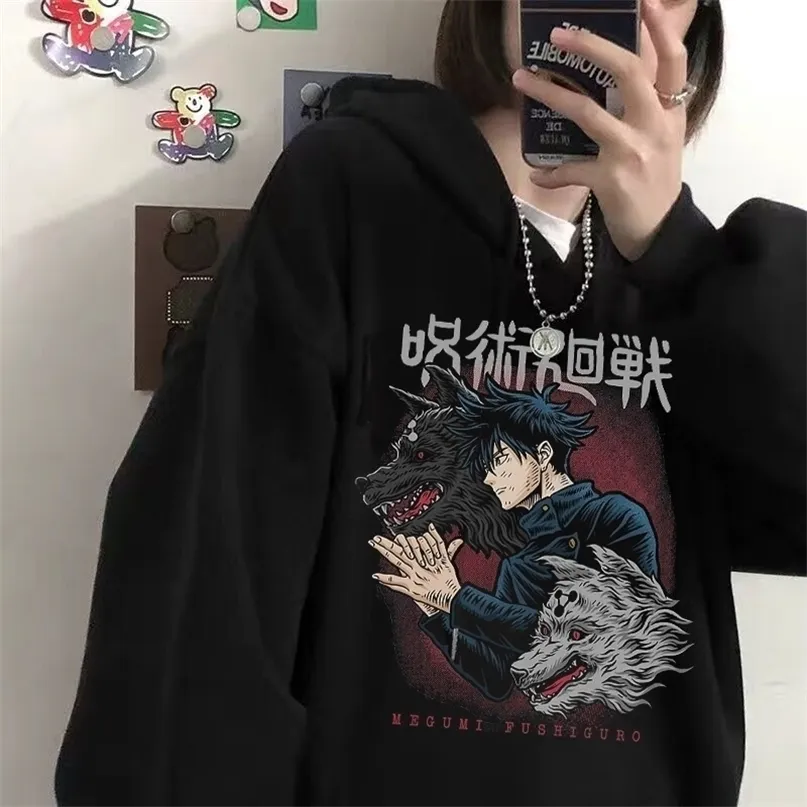 Sweats à capuche pour hommes Sweats à capuche japonais Anime Jujutsu Kaisen Yuji Itadori Cartoon Tops Kawaii Gojo Satoru Graphic Streetwear 220929