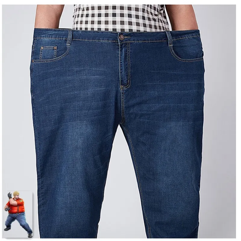 Herrenjeans Stretchjeans Männer Elastische Denim Männliche Hosen 48 52 Plus Größe Große Lose Hosen Blau Roupas Calca Masculina Modis Ropa 220929