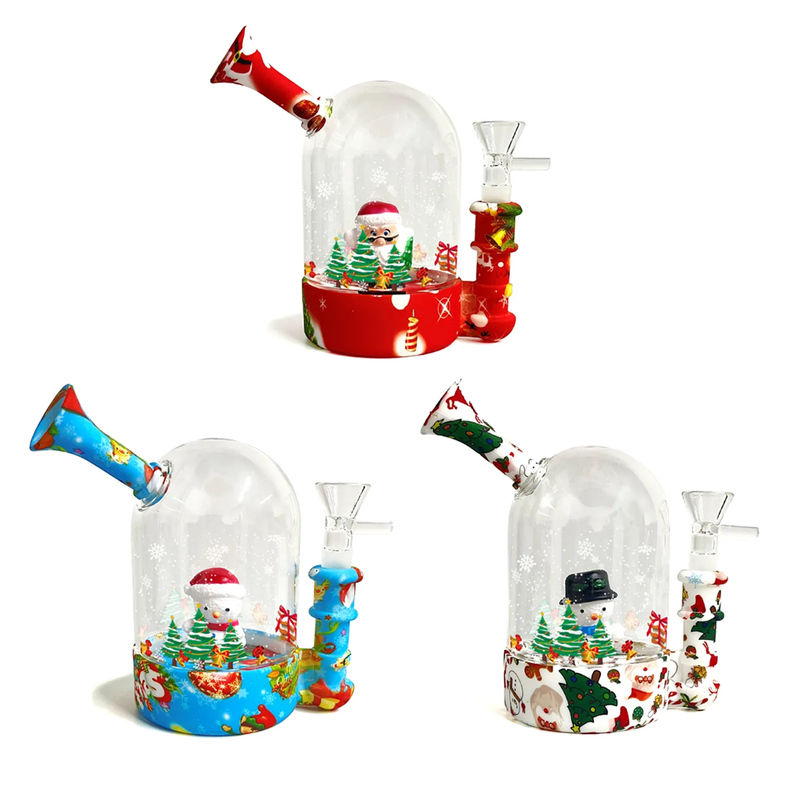 bong en verre chicha à haute teneur en silicone forme différente narguilé conduites d'eau en silicone bongs dab rig plates-formes pétrolières tabac cigarette