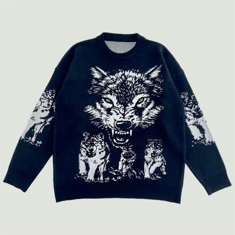 Maglioni da uomo Animal Knitting Harajuku Streetwear Casual Oversize Allentato Comodo Pullover Unisex Top Autunno Inverno 220930