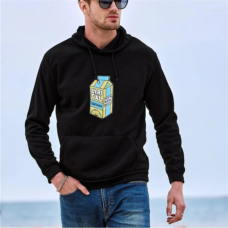 Hoodies masculino Menirex Pullover moletom Sorto de moletons com capuz de limão esportes ao ar livre estamparem moletons pesados