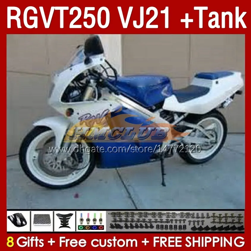 Kit de atendimento de tanques para Suzuki RGV250 VJ21 SAPC RGV-250CC RGVT-250 1988 1989 Bodas de corpo azul