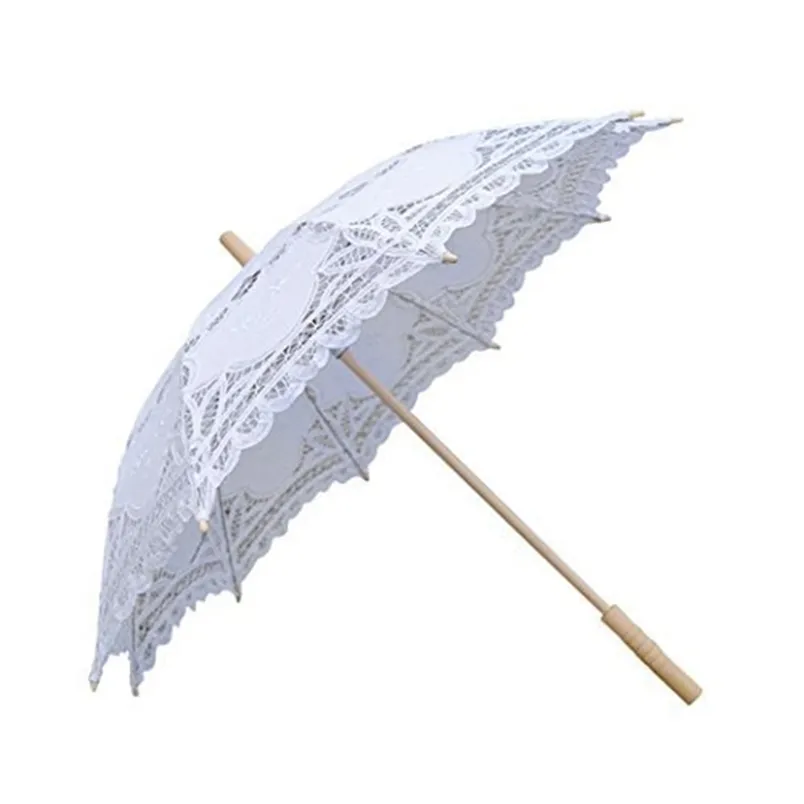 Umbrellas yo cho 신부 웨딩 흰색 레이스 파라솔 수제 자수 PO Prop 패션 장식 액세서리 220930