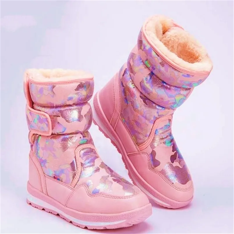 Boots Kids Snow Plush Warm Baby Toddler Girls Shoes Fur Waterproof Antiskid Boys Ankle Child Winter 220929