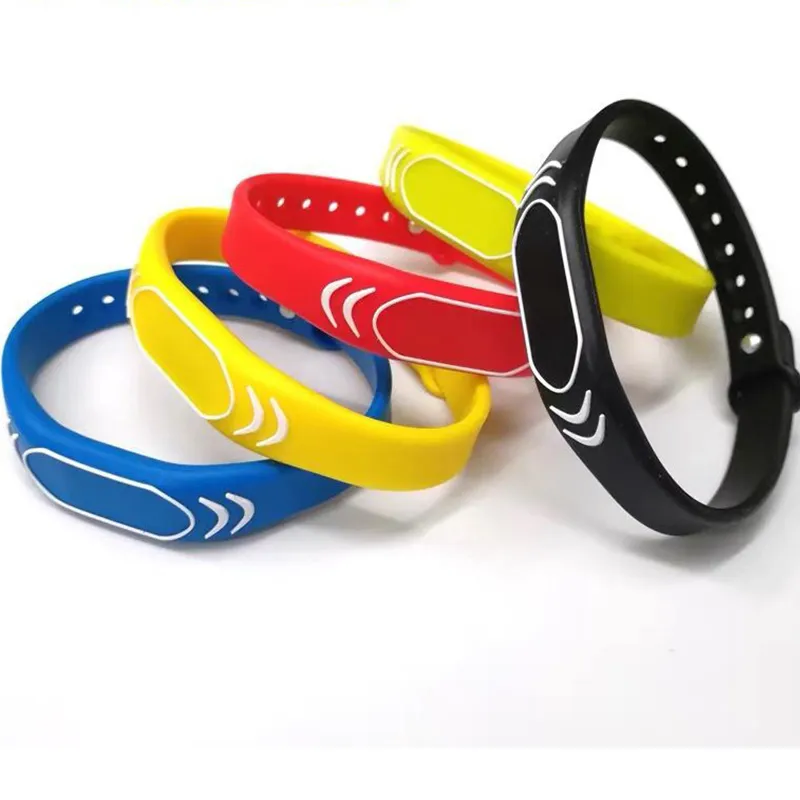 Access Control Card 5pcs 13.56Mhz RFID wristband silicone electronic bracelets wrist band IC smart 1K S50