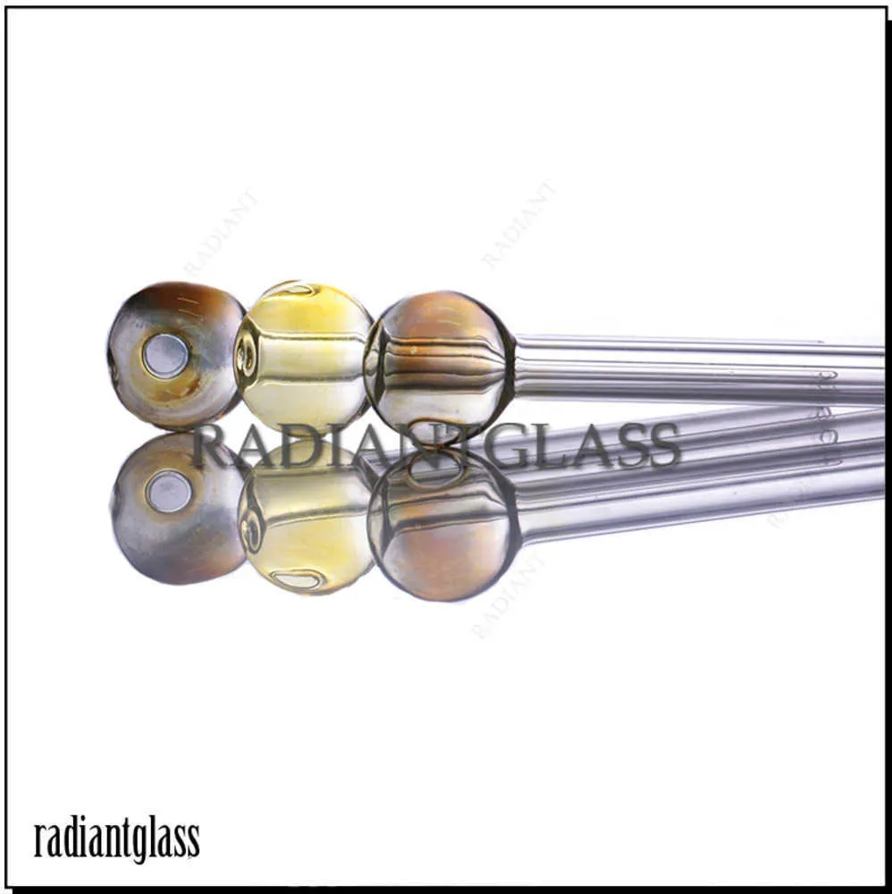 Smoking Glass Oil Burner Pipe caramel 15cm Clear Great Tube Nail Tips Quartz Hand Made dab rig Water Pipe