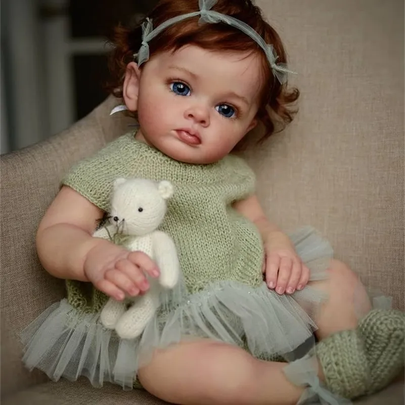 NPK-Puppen, 60 cm, fertig im Bild, wiedergeborenes Tutti-Kleinkind, Mädchen, handbemalt mit hochwertiger 3D-Haut von Genesis, 220930