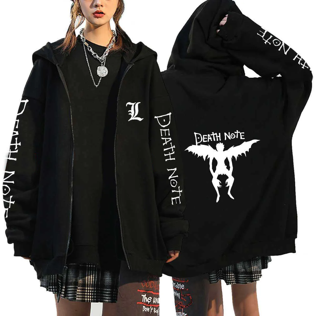 Felpe Con Cappuccio Da Donna Felpe Giapponesi Anime Death Nota Con Cappuccio  Uomo Kawaii Cartone Animato Misa Amane L Ryuk Grafico Streetwear Harajuku  Unisex Zip Up Felpe T220929 Da 14,03 € | DHgate, image size:1200x1200