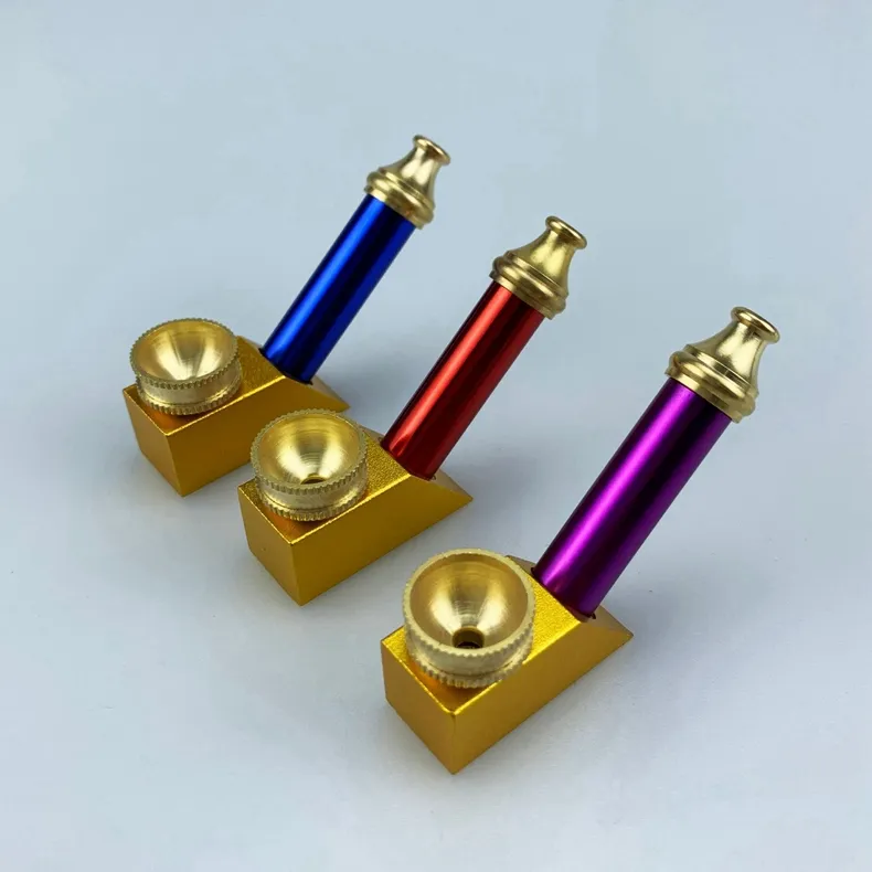 Mini kleurrijke aluminium legering verwijderbare buizen droge kruiden tabak filter standaard stijl draagbare handpipes sigarettenhouder rookbuis dhl