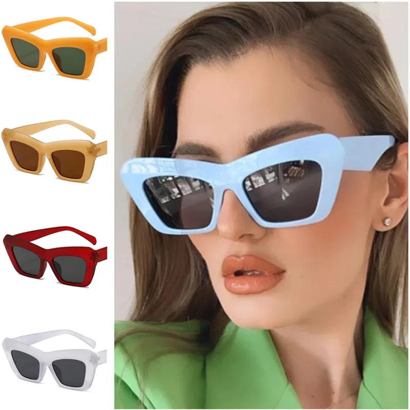 NEW Sunglasses Unisex Cat Eye Sun Glasses Oversize Frame Adumbral Anti-UV Spectacles Width Temoles Eyeglasses Retro Ornamental