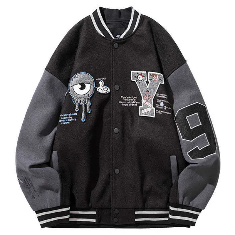 Vestes masculines Hip Hop Leather Baseball Veste de baseball Men de base pour hommes Patchwork Japonais Streetwear Varsity College Retro HARAJUKU MOTOROCLE VJ1