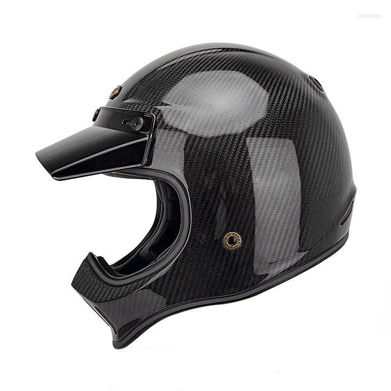 Casques de moto Casque approuvé par le DOT Casco Moto Tout-terrain Descente Motocross Racing Fibre de carbone Professional Powersport