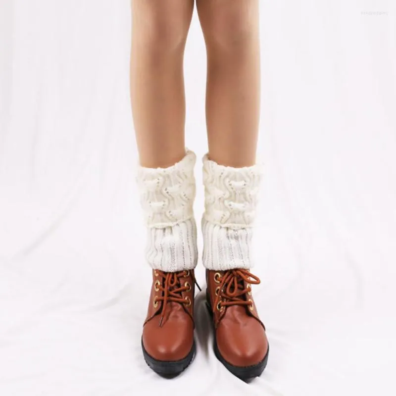 Kvinnors strumpor mode 1 par varma stickade boot toppers akrylben varmare elegant f￶r utomhus