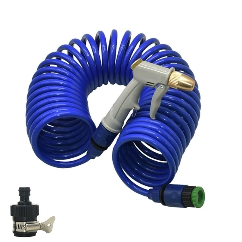 Watering Equipments Garden Gun Hose Nozzle With EVA Spring Tube irrigation sprinkler Mutifunctional Car Washing Yard Sprayer Kit 220930