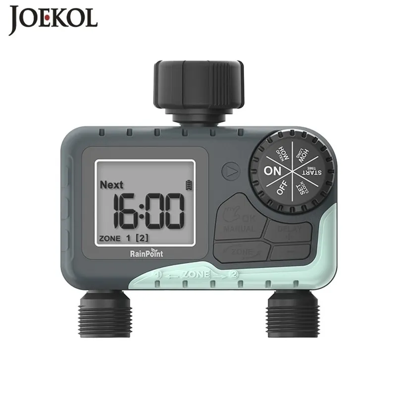 Equipamentos de rega eletrônica automática de duas lojas Digital Display Timer de água Controlador de irrigação de jardim para 220930