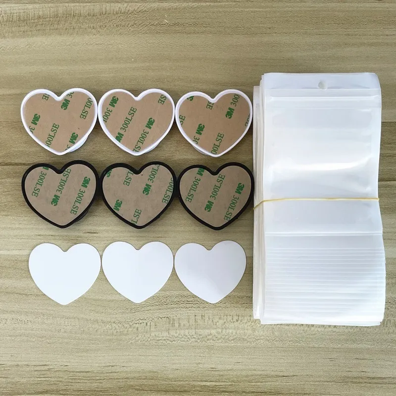 Universal Heart Sublimatie Blanco Mobiele telefoonhouder Plastic stand met metaalinzet Vertel trasnfer afdrukkende gripbeugel