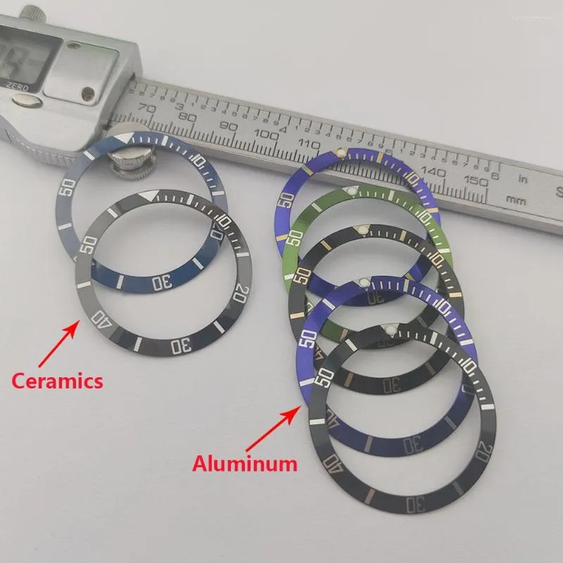 Uhrenreparatursätze 37,5 30,5 mm leuchtender Aluminium- oder Keramiklünetteneinsatz Ersatz von Zubehörteilen