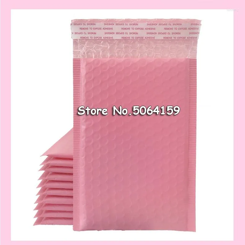 Geschenkomschakeling 100 stcs 11 15 cm Buitengrootte 4.3x5,9 inch roze poly Bubble Mailer Zelfafdichting Padded Enveloppen Bruikbaar 9x15cm