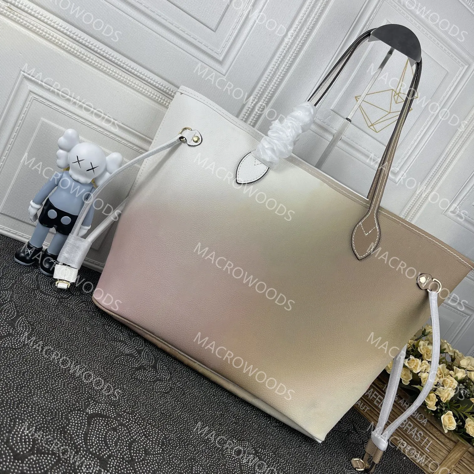 Designer Womens Handbags 2022 Luxury Special Canvas Totes Gradient Color Shopping Bag For Women Travel Bag Fashion Beach Påsar med avtagbar tryckt dragkedja