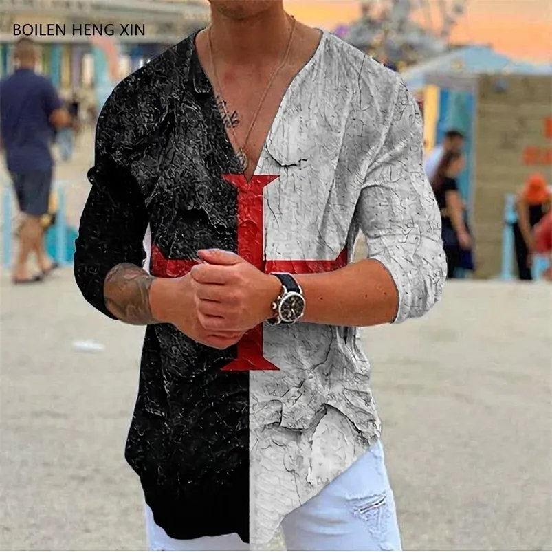 Men's Long Sleeve Polo Shirts: Breathable Cotton Linen V-Neck Tee ...