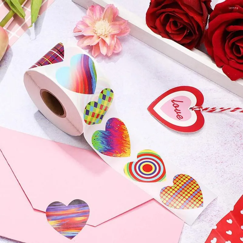 Embrulho de presente 500pcs Dia dos namorados Love Love Heart Etabated Papel