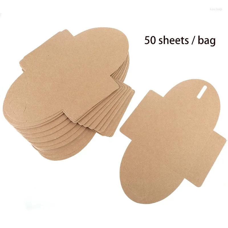 Emballage cadeau Vintage Heart Kraft Enveloppes 5.1x 5.1 Pouces Case Cover Pour Femmes Hommes 50pcs