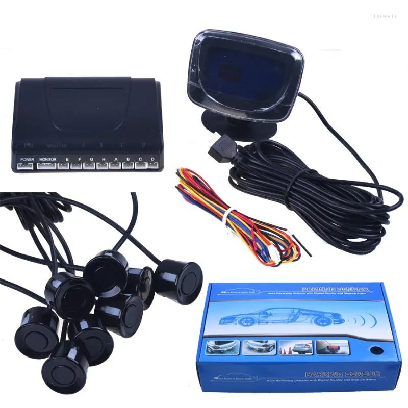 Caméras de recul de voiture Caméras Capteurs de stationnement Capteur Radar de recul Écran LCD 12V 8 22mm Kit de système de détection automatique vocale pour tous