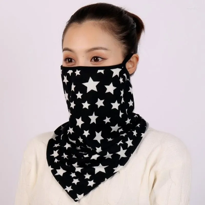 Bandanas Fashion Women Print Face Scarf Winter Spring Mask Bandana Warm Foulard Cotton Soft Neck Scarves Outdoor Wraps Cover