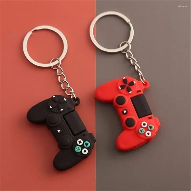 Keychains Mini Analog Game Console Handle Keychain Key Ring Men Women Girl Boy Car Backpack Backpack Pingente Rubber Silicone Gift Collection