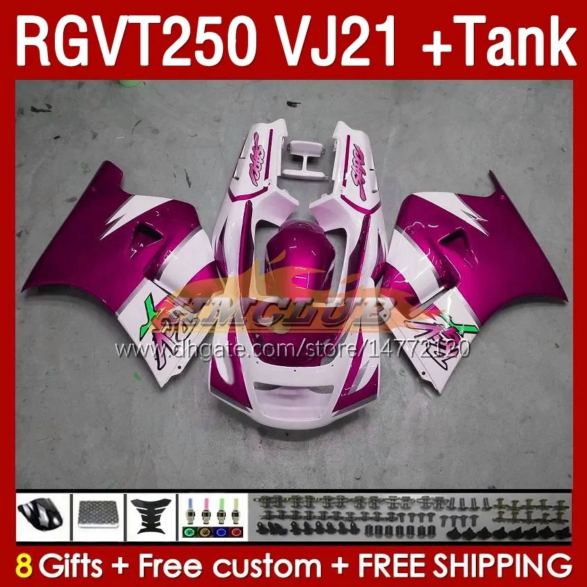 & Tank Fairings Kit For SUZUKI SAPC RGVT250 RGV-250CC 1988-1989 Bodys 159No.144 RGV-250 RGV250 VJ21 RGVT-250 1988 1989 RGVT RGV 250CC 250 CC 88 89 ABS Fairing rose pink blk