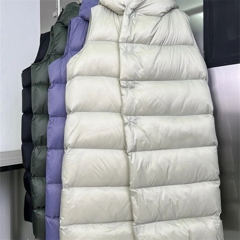 Parka da donna Piumino lungo autunno e inverno con cappuccio senza maniche 0909 220929