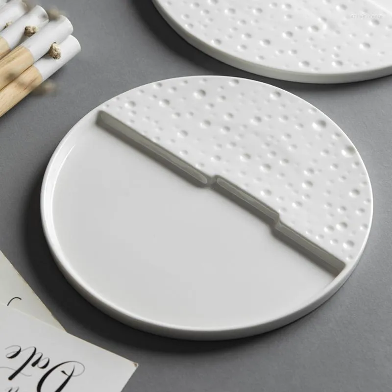 Plates Creative Raindrop Ceramic Table Seary White Specialformade hushållsrätter Kök Nudel Sallad Stek Western Plate