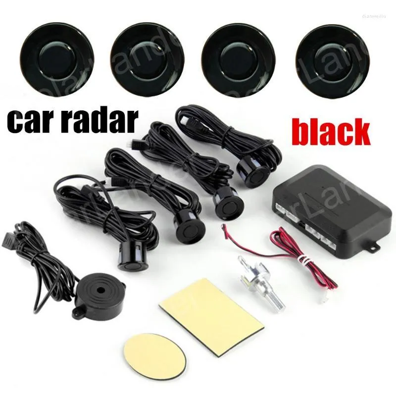 Car Rear View Cameras Cameras& Parking Sensors 4 Radar Buzzer Round Shape Sensor Auto Reverse Backup Detector System 9 Colors For Option DC