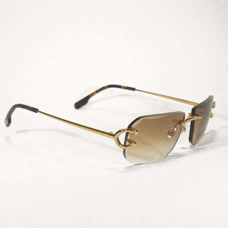 Vintage Rimless Sunglasses: Small C-Wire, Diamond Cut - Best