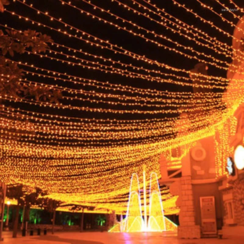 Strings 100m LED LUZ LUZES DE Fada Iluminação ao ar livre Grusificações de férias de natal Decoração de jardim de festas de casamento