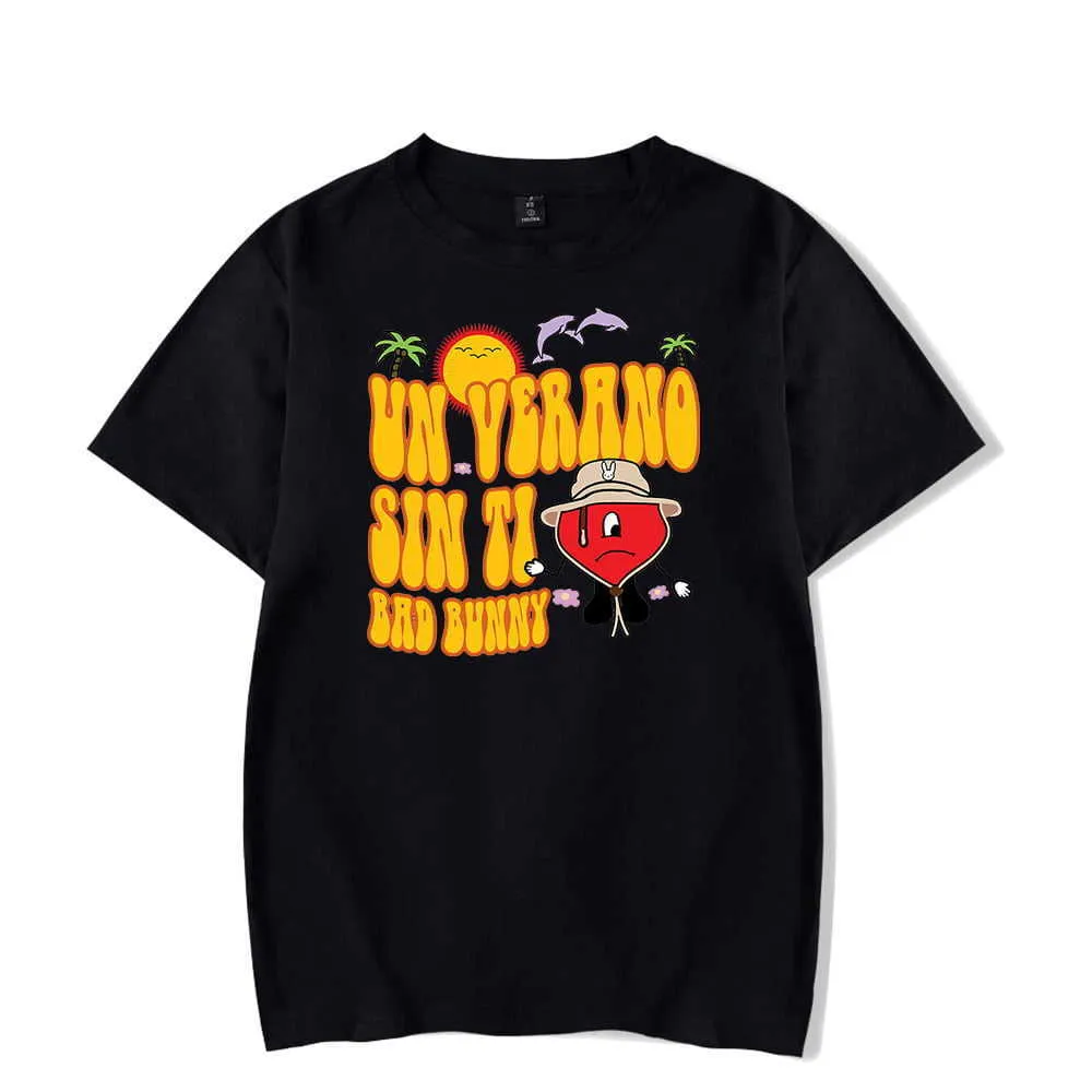 Dålig kanin un verano sin ti merch t-shirt män och kvinna kort ärm kvinnor rolig t-shirt unisex harajuku toppar skjorta