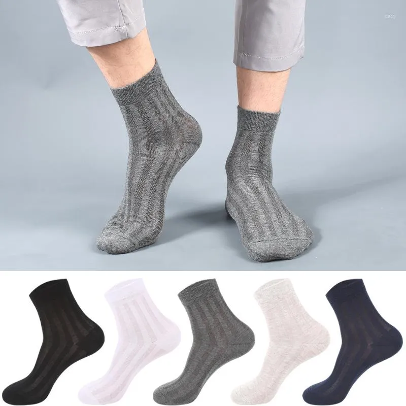 Men's Socks Cotton Men Summer Business Solid Color Breathabel Thin Fashion Male Ankle Length High Quality White Black Sock Mens