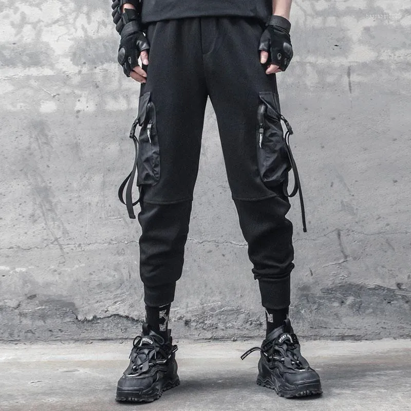 Men's Pants Fashionable Men's Dark Knight Loose Casual Large Pocket Small Foot Guard Sports Functional Overalls