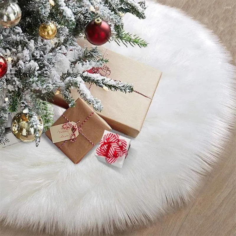 クリスマスの装飾3サイズ白いぬいぐるみスカートベースの飾り柔らかいフェイクファーカーペットホームイヤークリスマスフロアの装飾