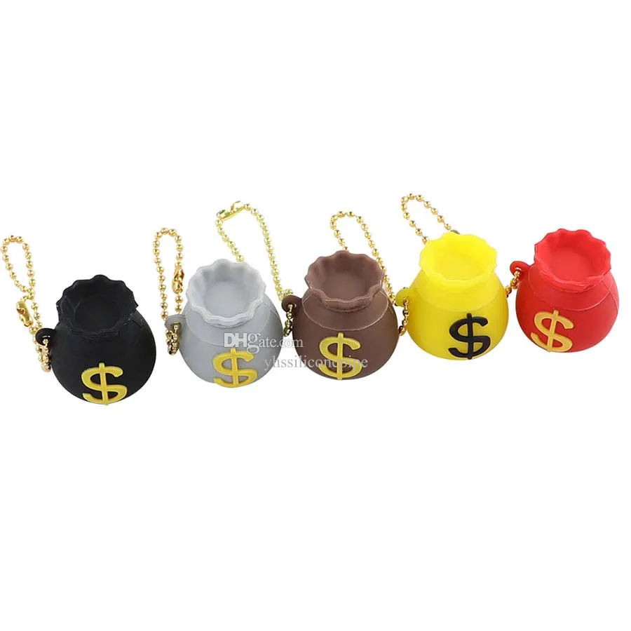 Storage bottles money pocket shape silicone dab smoking oil boxes silicone smoke jars wax housekeeping