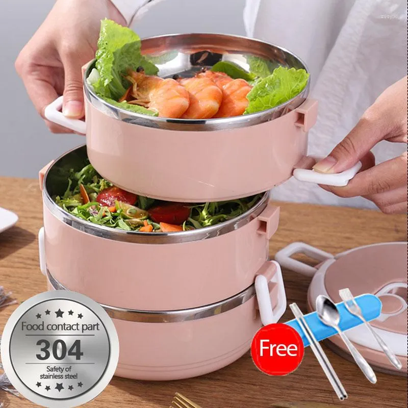 Dinnerware Sets Stainless Steel Multi-layer Lunch Box Seal Heat Preservation Not Leaking Microwave Safety Office Kids School Container