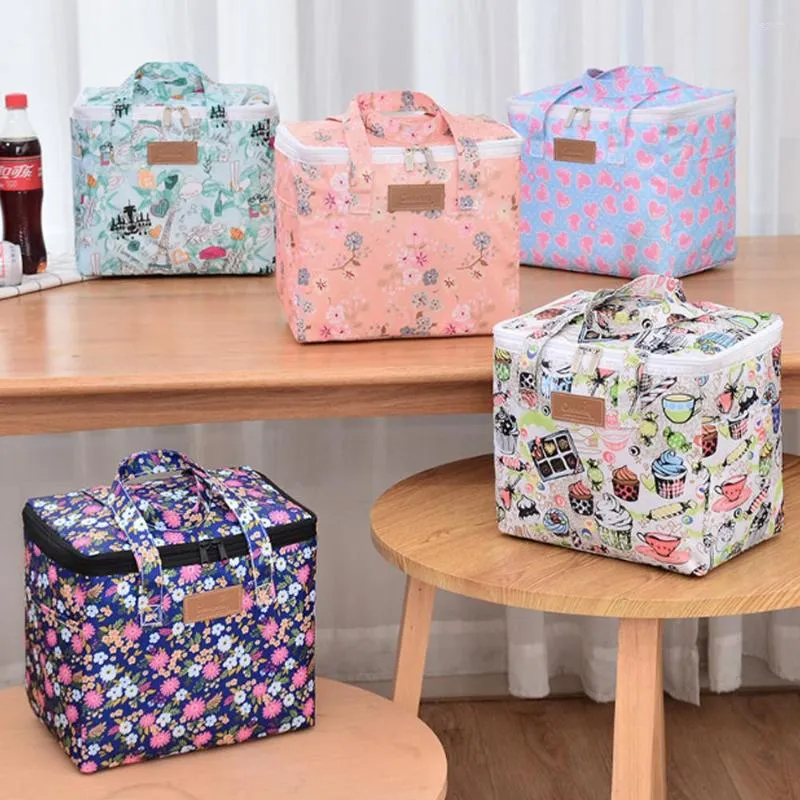 Dinnerware Sets Portable Lunch Bag Thermal Insulated Cooler Picnic Storage Bags Shoulder Box Tote Travel Handbag