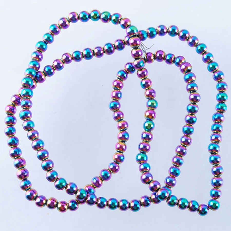 Moteira sem materiais magn￩ticos hematita gem pedra 3 4 6 8 mm Strand de contas soltas para joias DIY Fazendo brincos Bracelets Acess￳rios de colar BL302